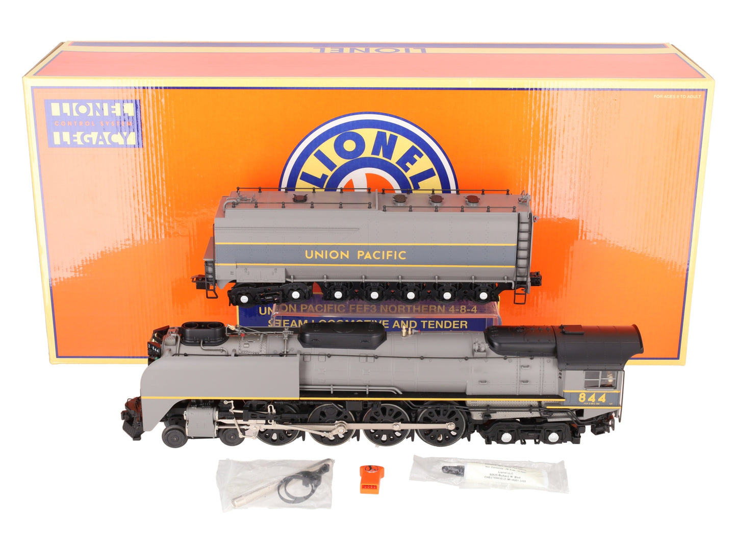 Lionel 6-11116 O UP 4-8-4 FEF3 Northern Greyhound Steam Locomotive & Tender #844 EX/Box