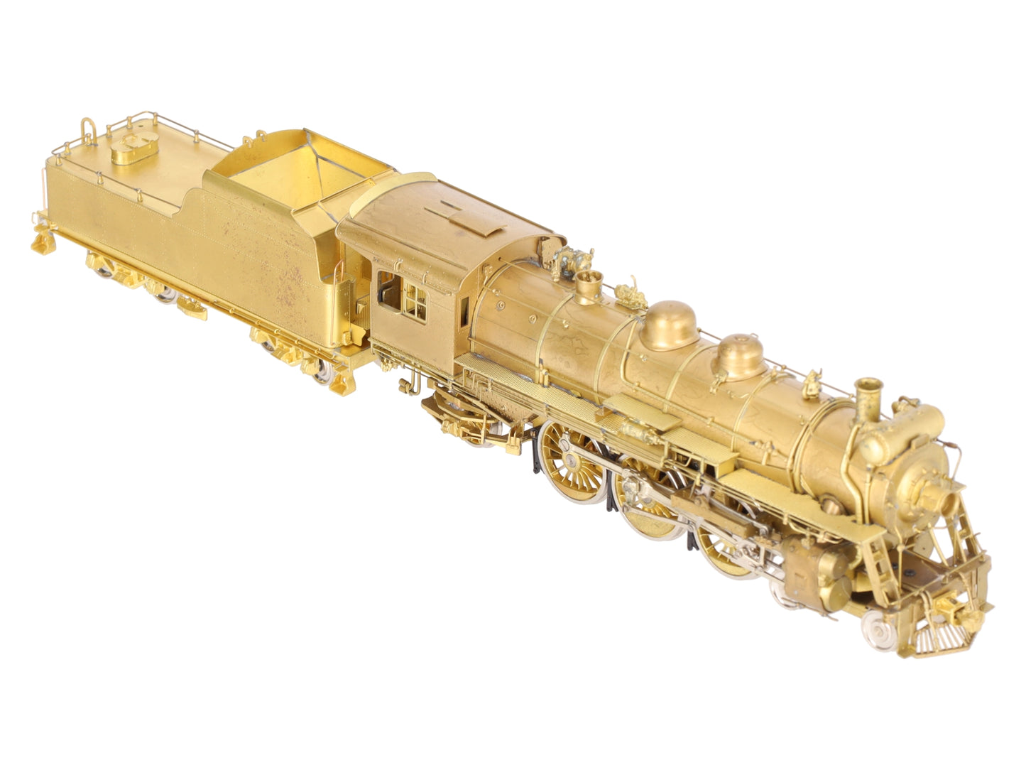 Overland 1556 HO BRASS B&M 'P-2-c' 4-6-2 Steam Locomotive & Tender- Unpainted EX/Box