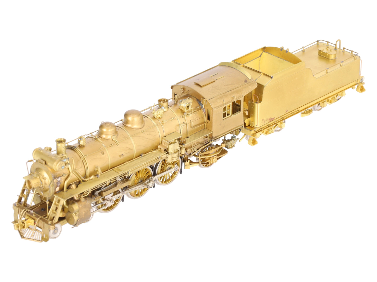 Overland 1556 HO BRASS B&M 'P-2-c' 4-6-2 Steam Locomotive & Tender- Unpainted EX/Box