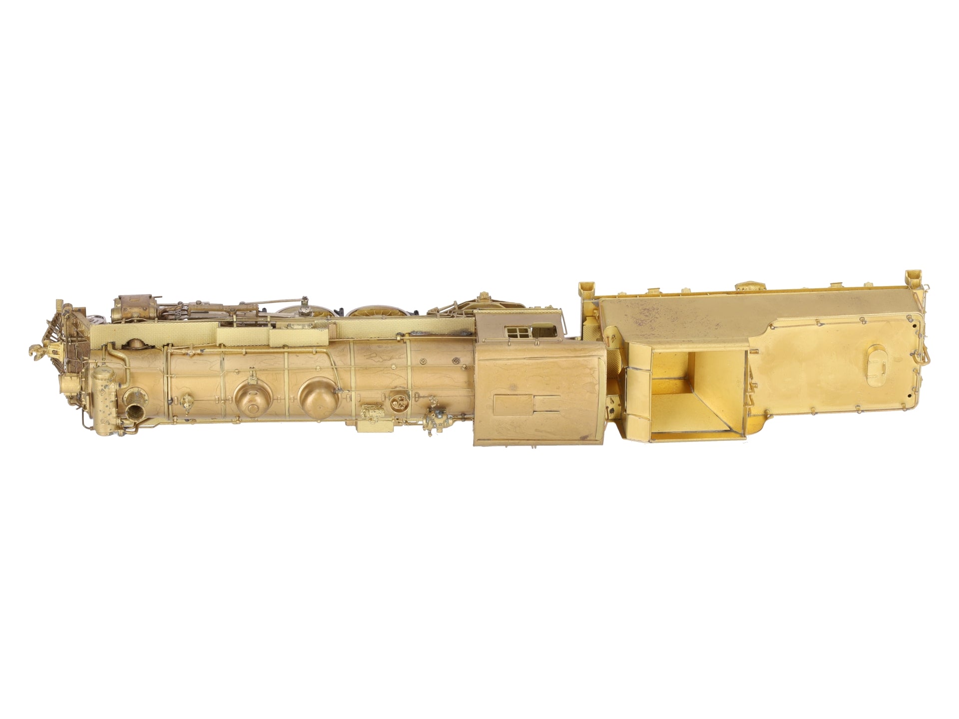 Overland 1556 HO BRASS B&M 'P-2-c' 4-6-2 Steam Locomotive & Tender- Unpainted EX/Box