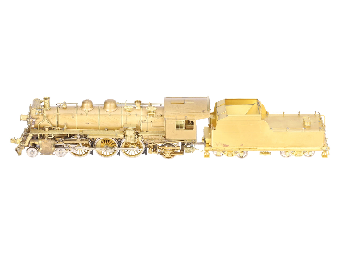 Overland 1556 HO BRASS B&M 'P-2-c' 4-6-2 Steam Locomotive & Tender- Unpainted EX/Box