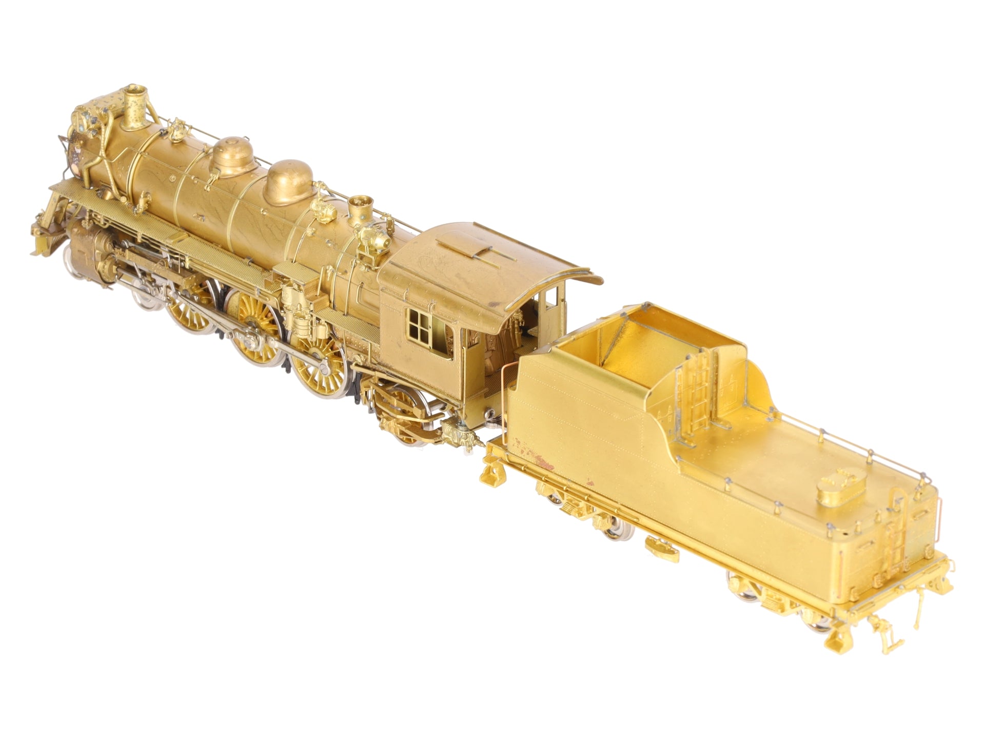 Overland 1556 HO BRASS B&M 'P-2-c' 4-6-2 Steam Locomotive & Tender- Unpainted EX/Box