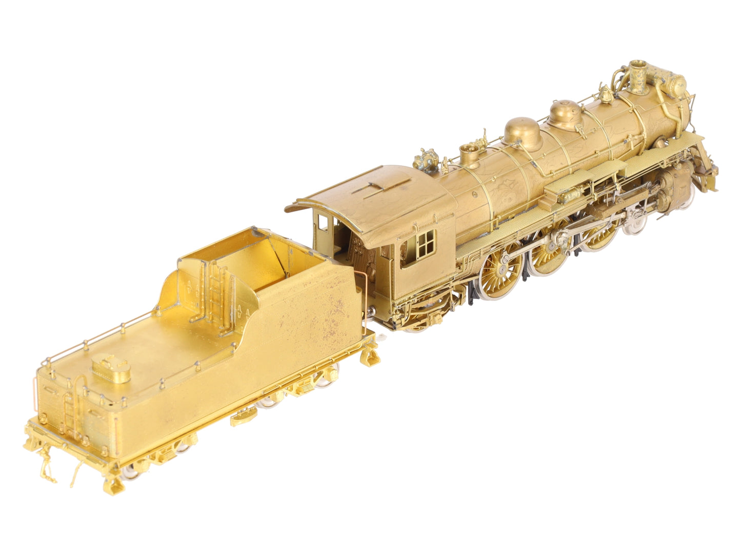 Overland 1556 HO BRASS B&M 'P-2-c' 4-6-2 Steam Locomotive & Tender- Unpainted EX/Box
