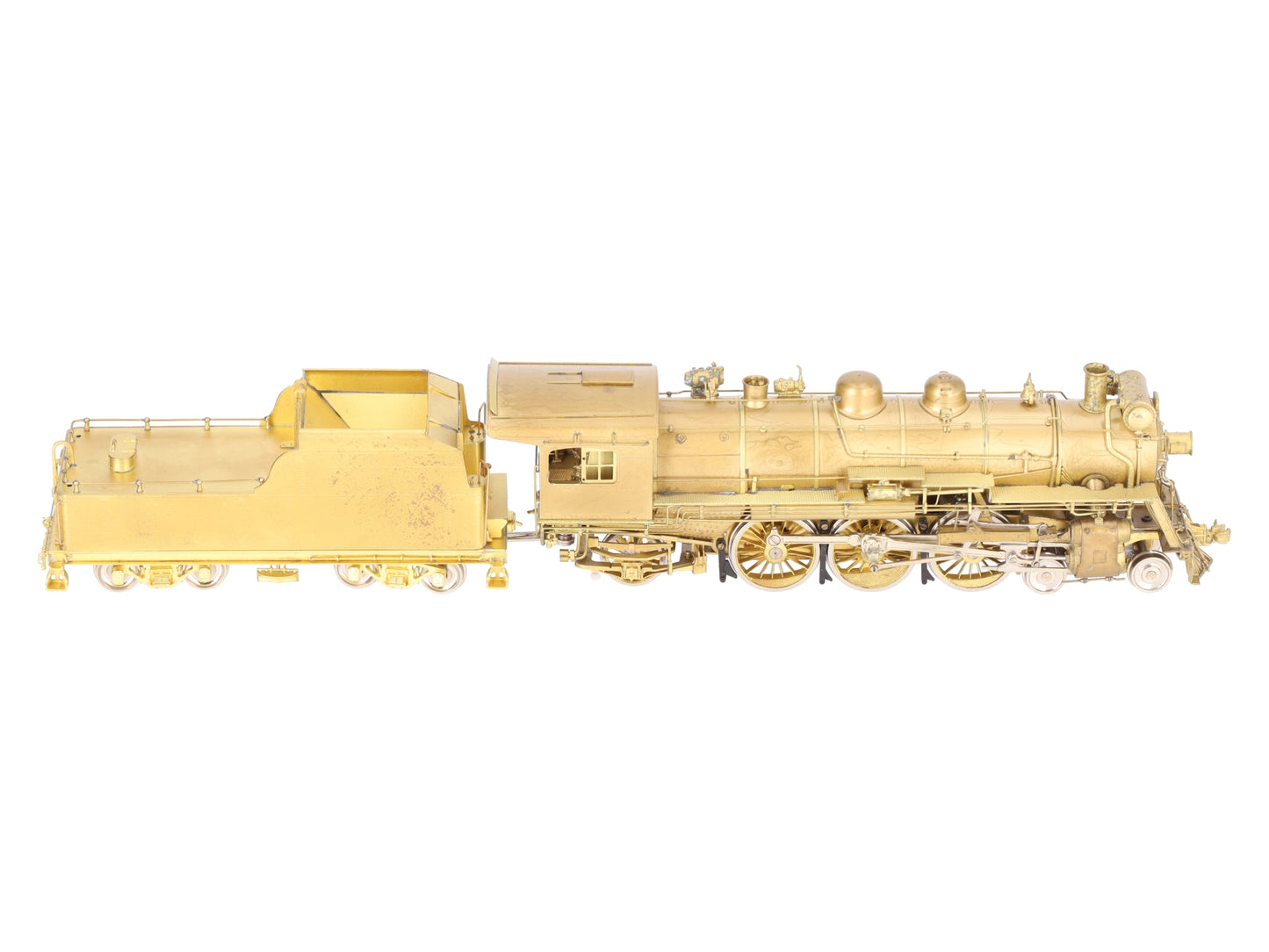 Overland 1556 HO BRASS B&M 'P-2-c' 4-6-2 Steam Locomotive & Tender- Unpainted EX/Box