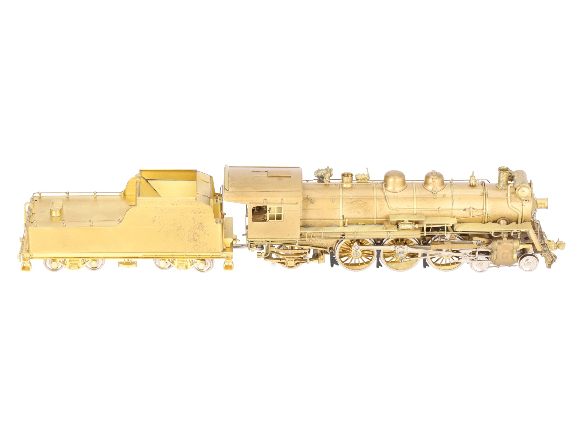 Overland 1556 HO BRASS B&M 'P-2-c' 4-6-2 Steam Locomotive & Tender- Unpainted EX/Box