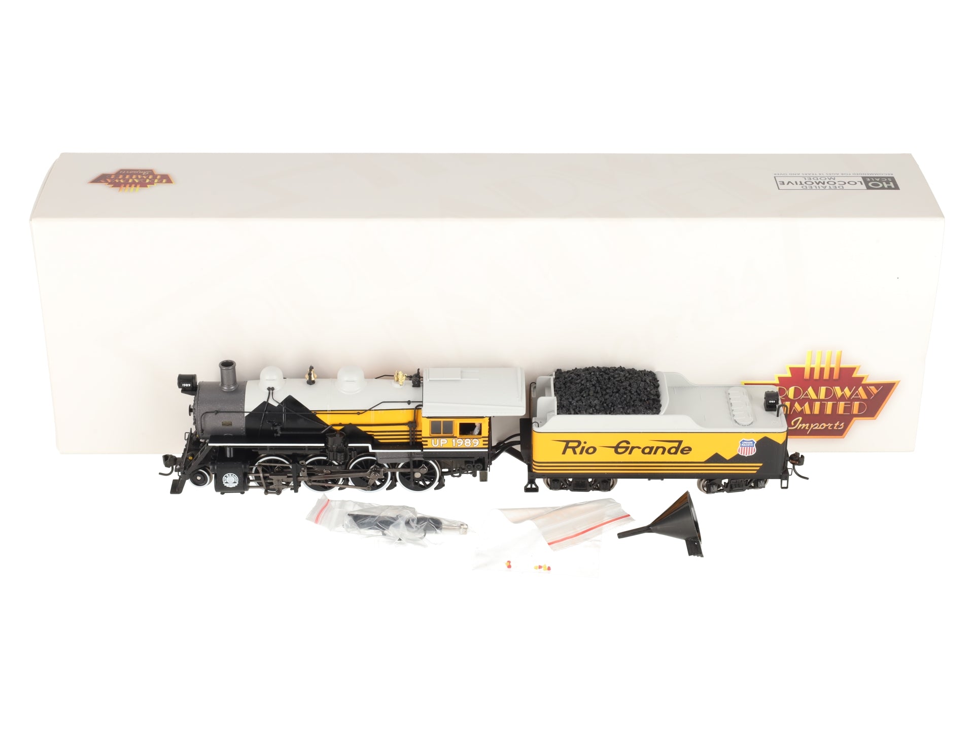 Broadway Limited 8744 HO Scale UP DRGW 2-8-0 Steam Locomotive #1989 with DC/DCC LN/Box