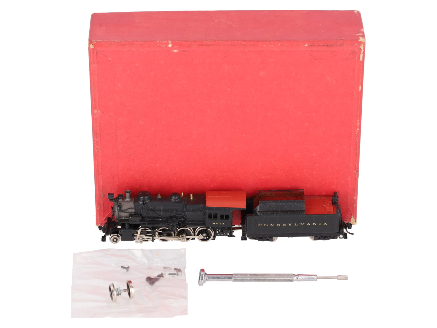 Key Imports N Scale BRASS Pennsylvania 2-8-0 Steam Locomotive & Tender #8014 EX/Box