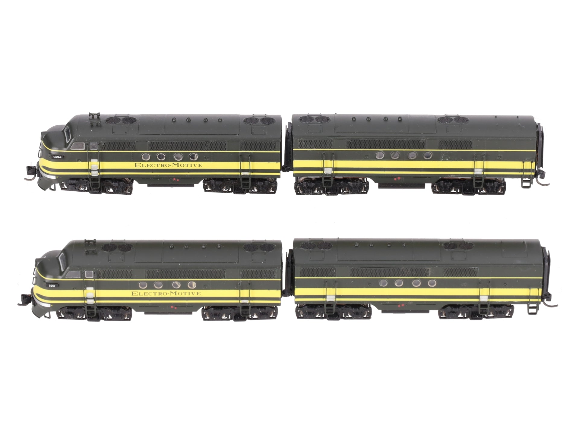 Yesteryear 103 N Scale EMD Demonstrator Locomotives ABBA #103-103A EX/Box