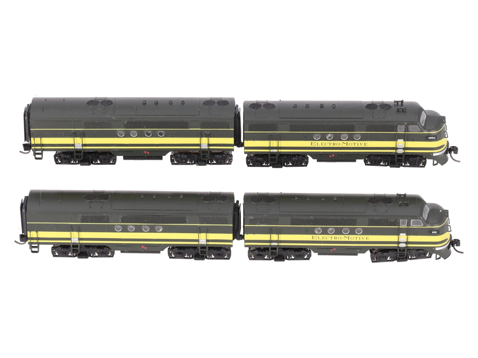 Yesteryear 103 N Scale EMD Demonstrator Locomotives ABBA #103-103A EX/Box