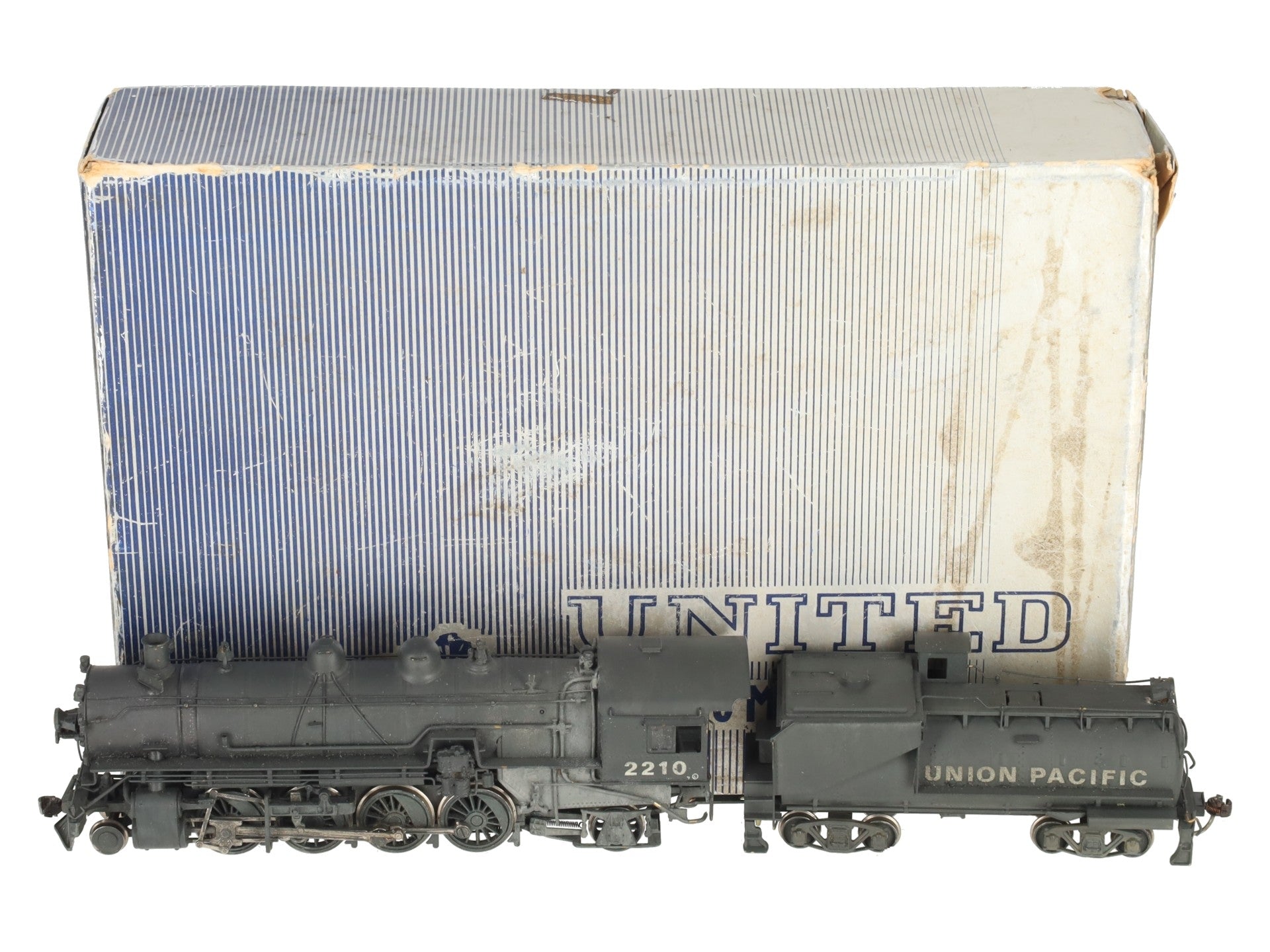 United Models HO BRASS UP 2-8-2 Mikado Steam Loco & Tender #2210 - Painted/Box