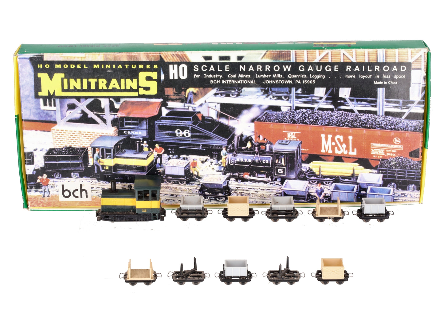 Big City Hobbies 5055 HOn30 Diesel Train Set - Green (Set of 10) EX/Box