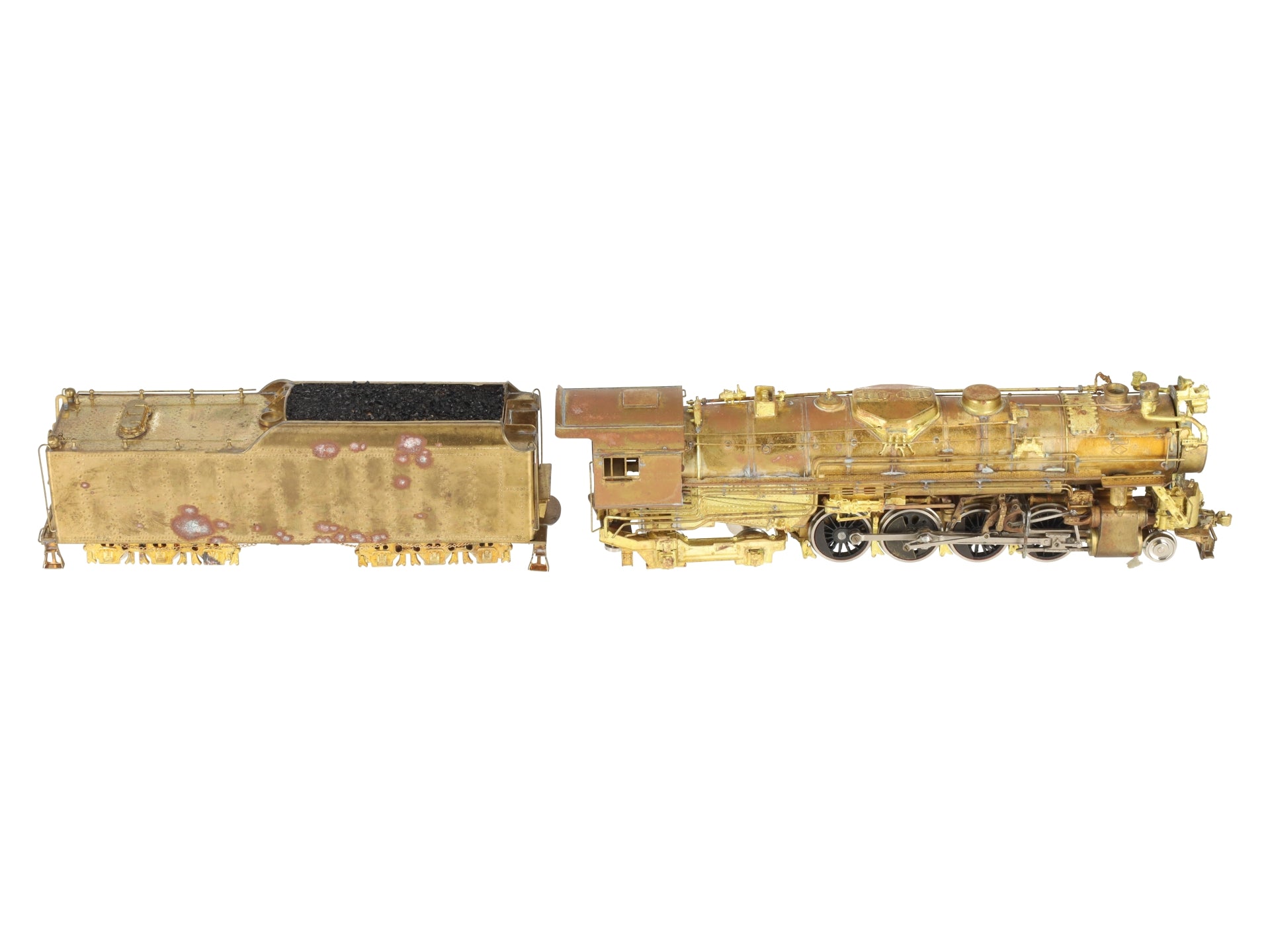 HO Scale BRASS Berkshire 2-8-4 Steam Locomotive & Tender- Unpainted VG