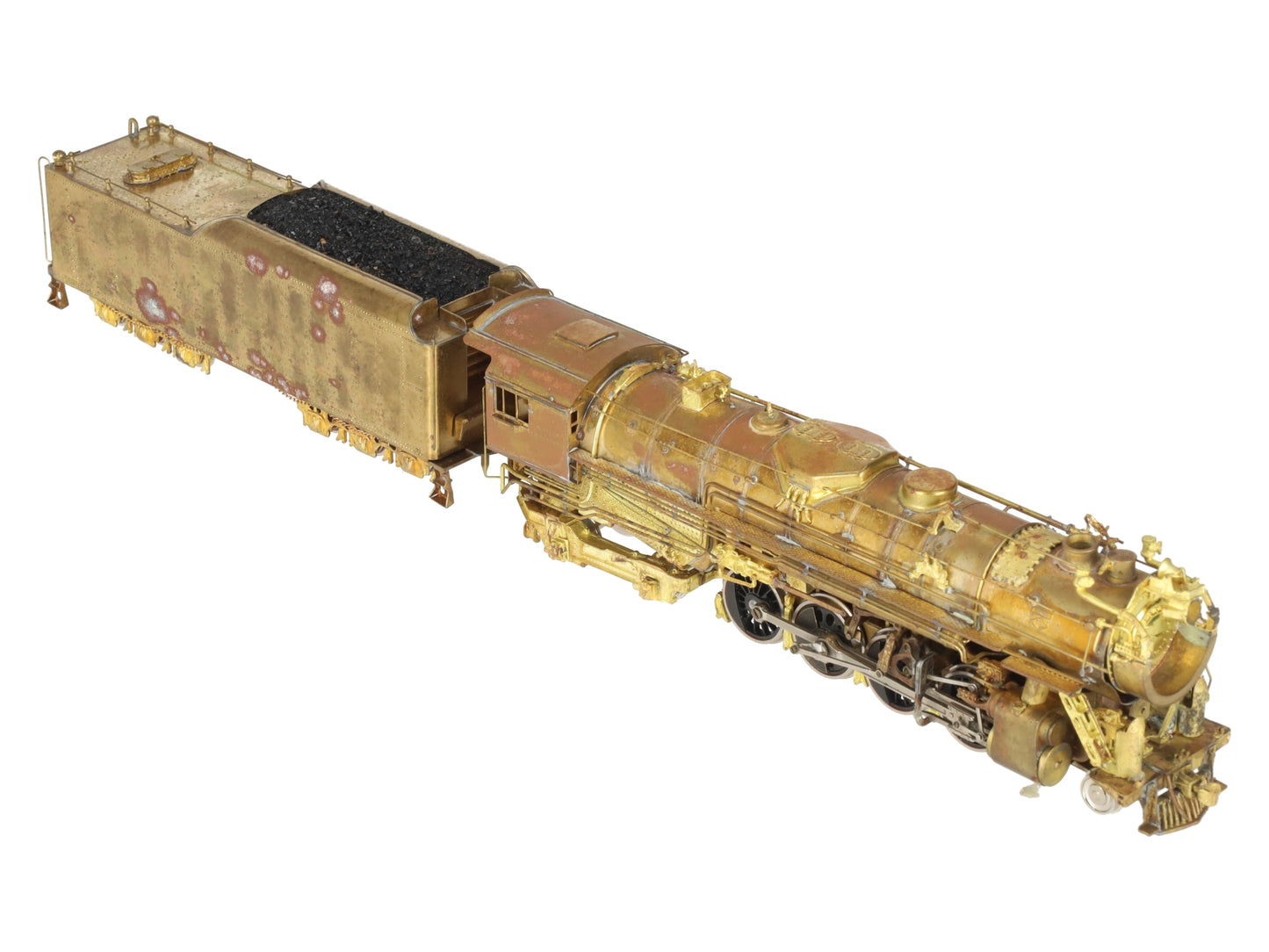 HO Scale BRASS Berkshire 2-8-4 Steam Locomotive & Tender- Unpainted VG