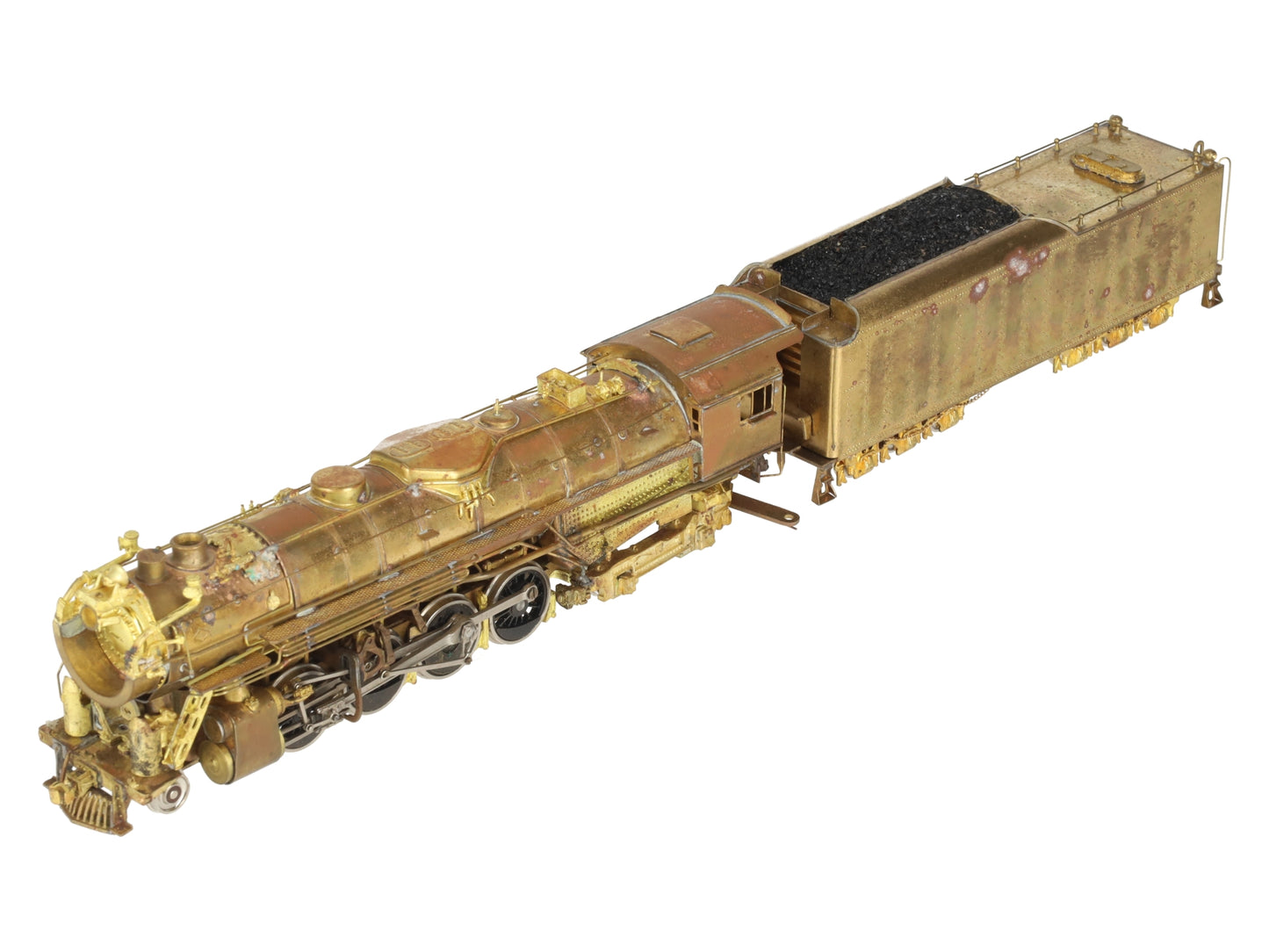 HO Scale BRASS Berkshire 2-8-4 Steam Locomotive & Tender- Unpainted VG
