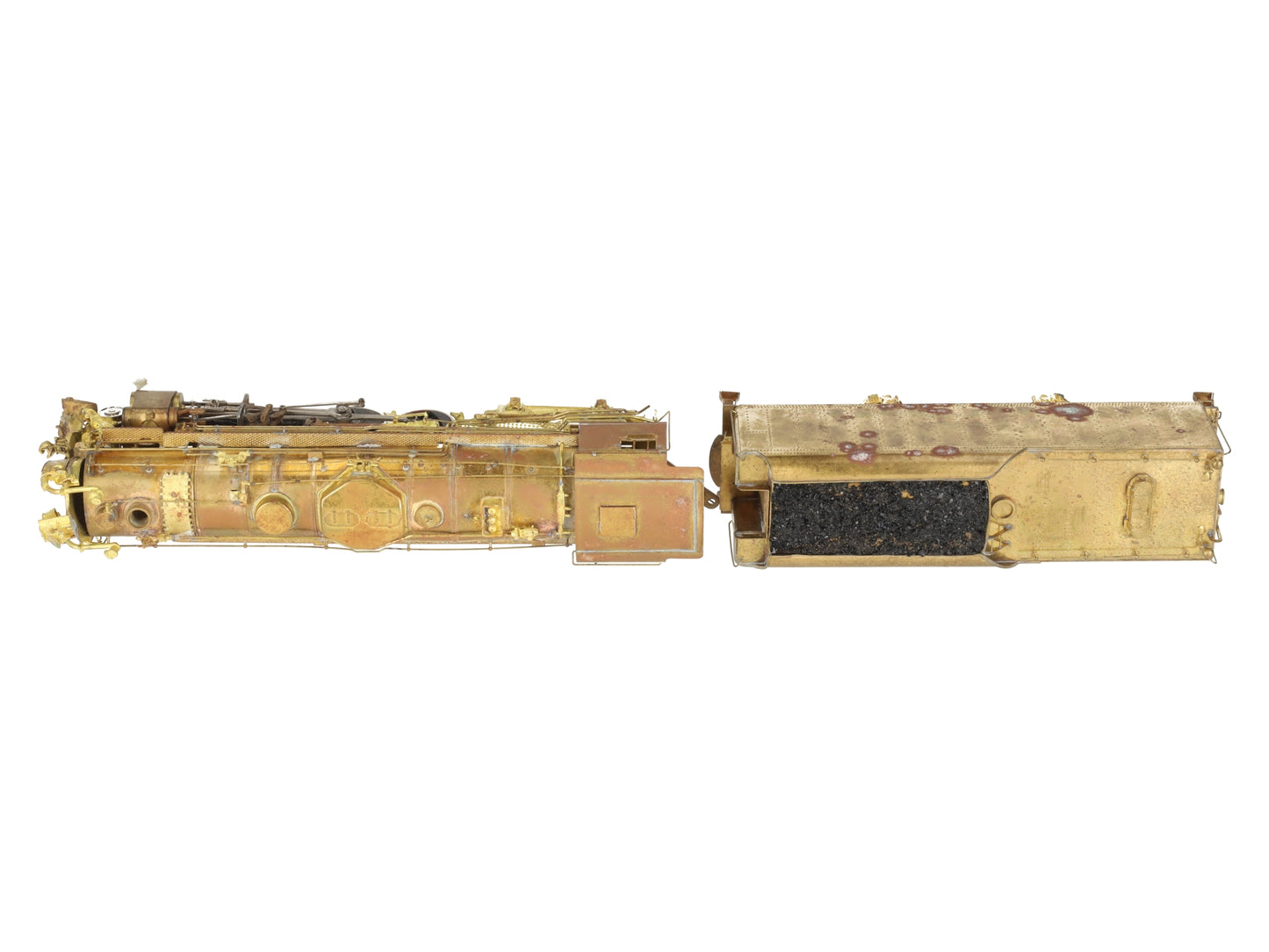 HO Scale BRASS Berkshire 2-8-4 Steam Locomotive & Tender- Unpainted VG