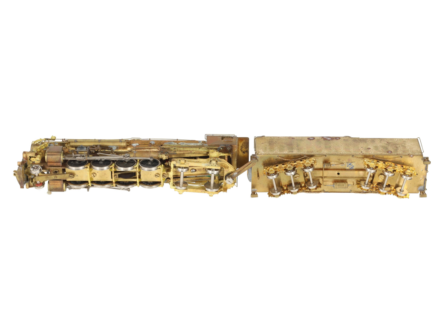 HO Scale BRASS Berkshire 2-8-4 Steam Locomotive & Tender- Unpainted VG