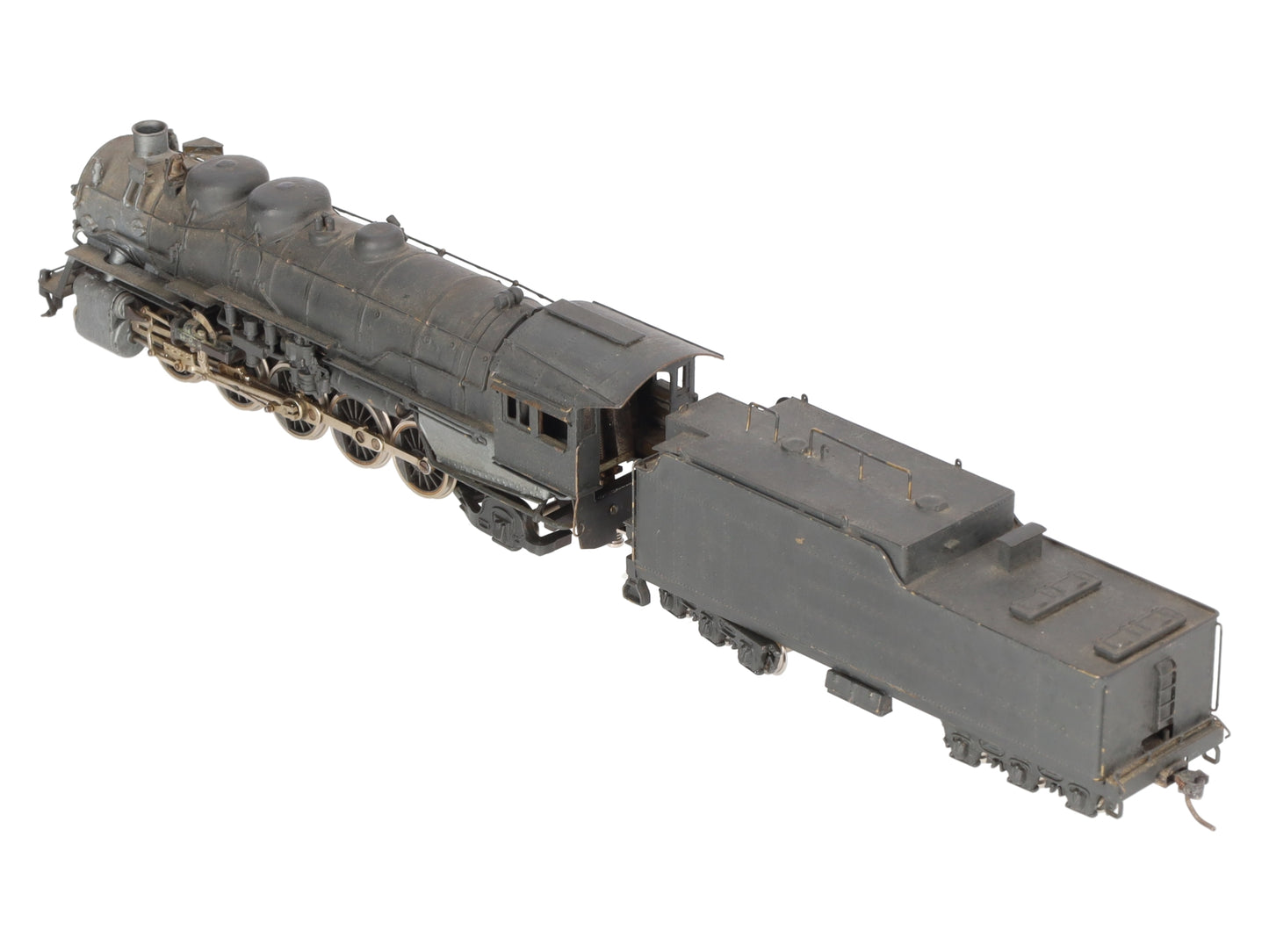 NWSL HO Scale BRASS Santa Fe TTT 3800 2-10-2 Steam Locomotive w/ Tender- Painted