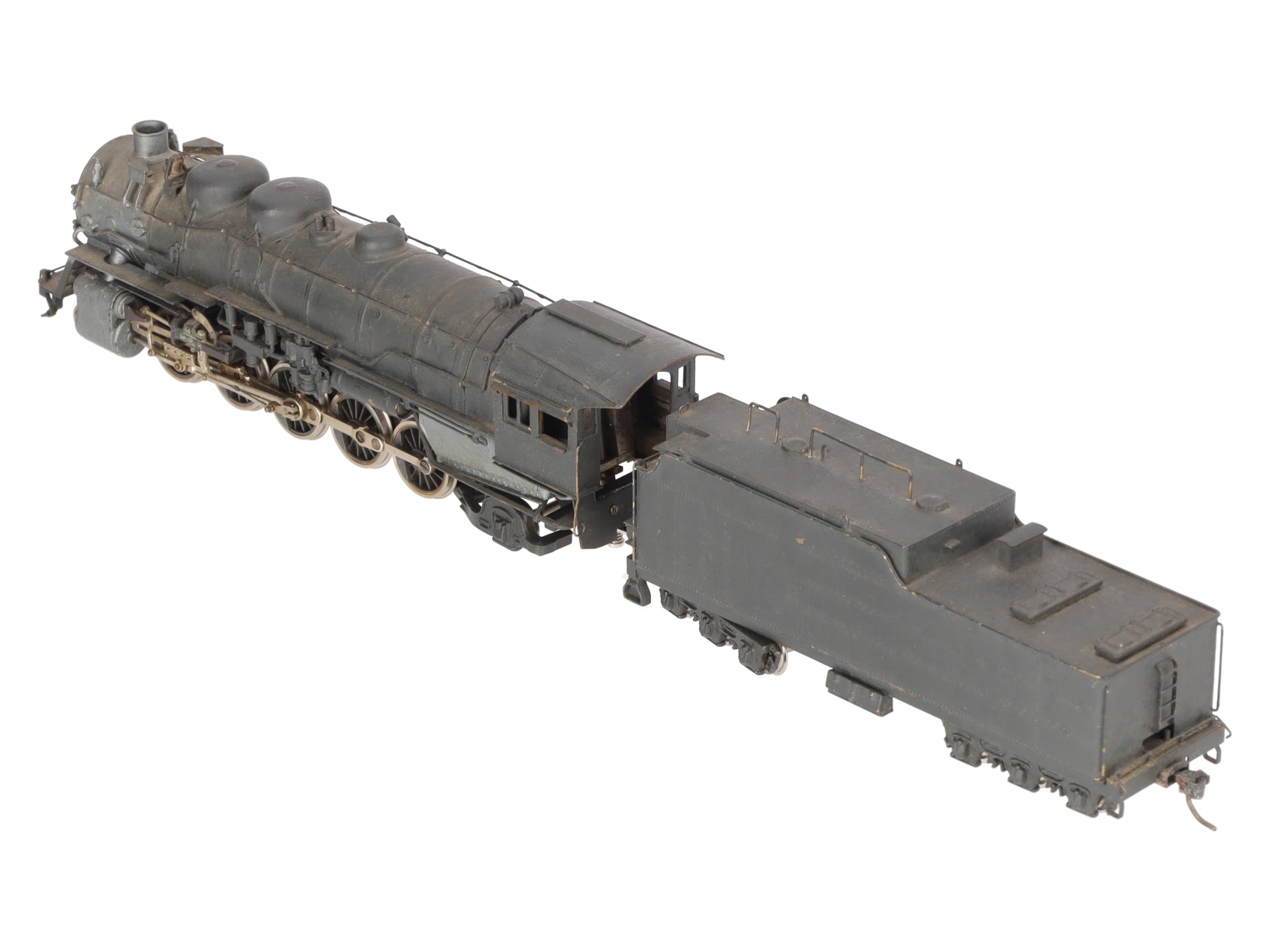 NWSL HO Scale BRASS Santa Fe TTT 3800 2-10-2 Steam Locomotive w/ Tender- Painted