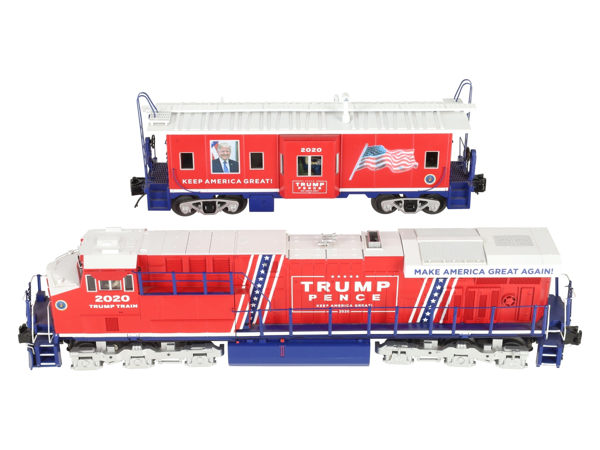 MTH 30-20799-1 O Trump/Pence Imperial Diesel Engine & Caboose Set w/ PS3 EX