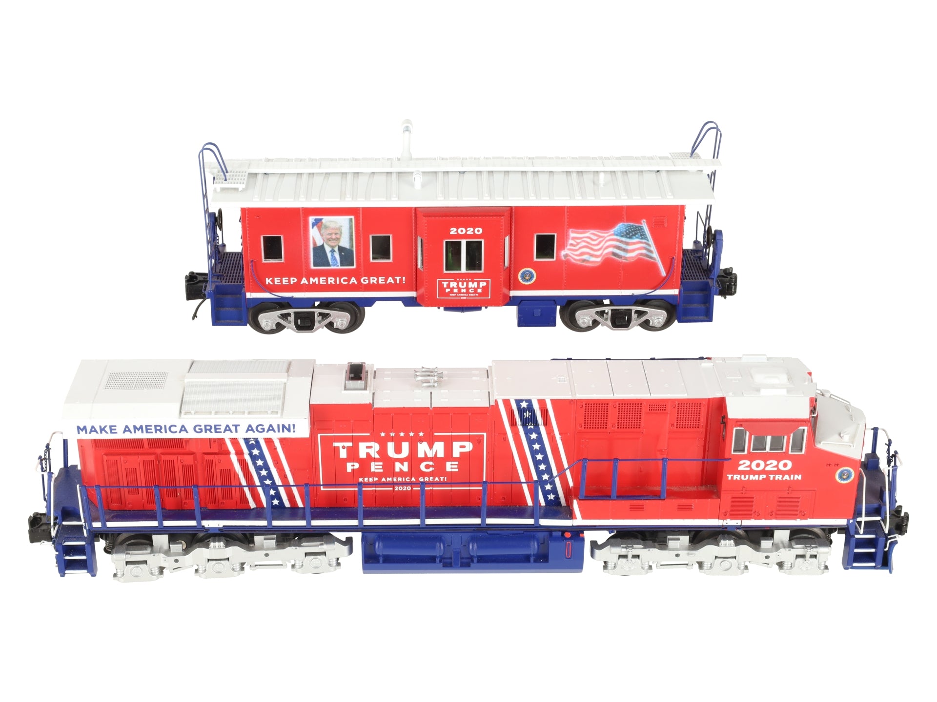 MTH 30-20799-1 O Trump/Pence Imperial Diesel Engine & Caboose Set w/ PS3 EX