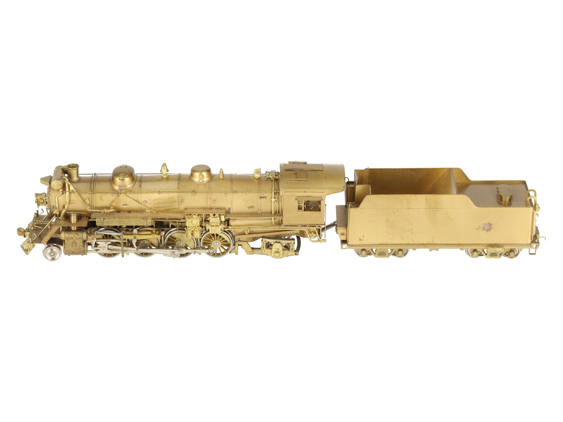 Nickel Plate Products HO Scale BRASS 2-8-2 Steam Locomotive w/ Tender- Unpainted VG