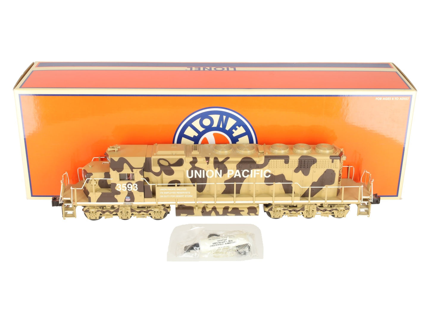 Lionel 6-18298 O Gauge UP Desert Victory SD40-2 Diesel Locomotive w/TMCC #3593 EX/Box