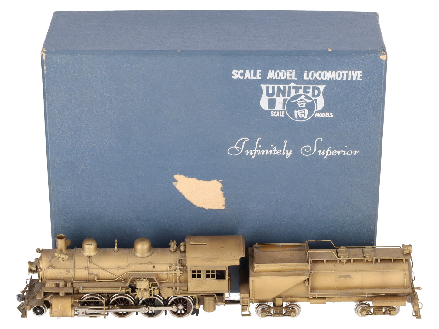 Pacific Fast Mail HO BRASS UP 2-8-0 Steam Locomotive & Tender EX/Box
