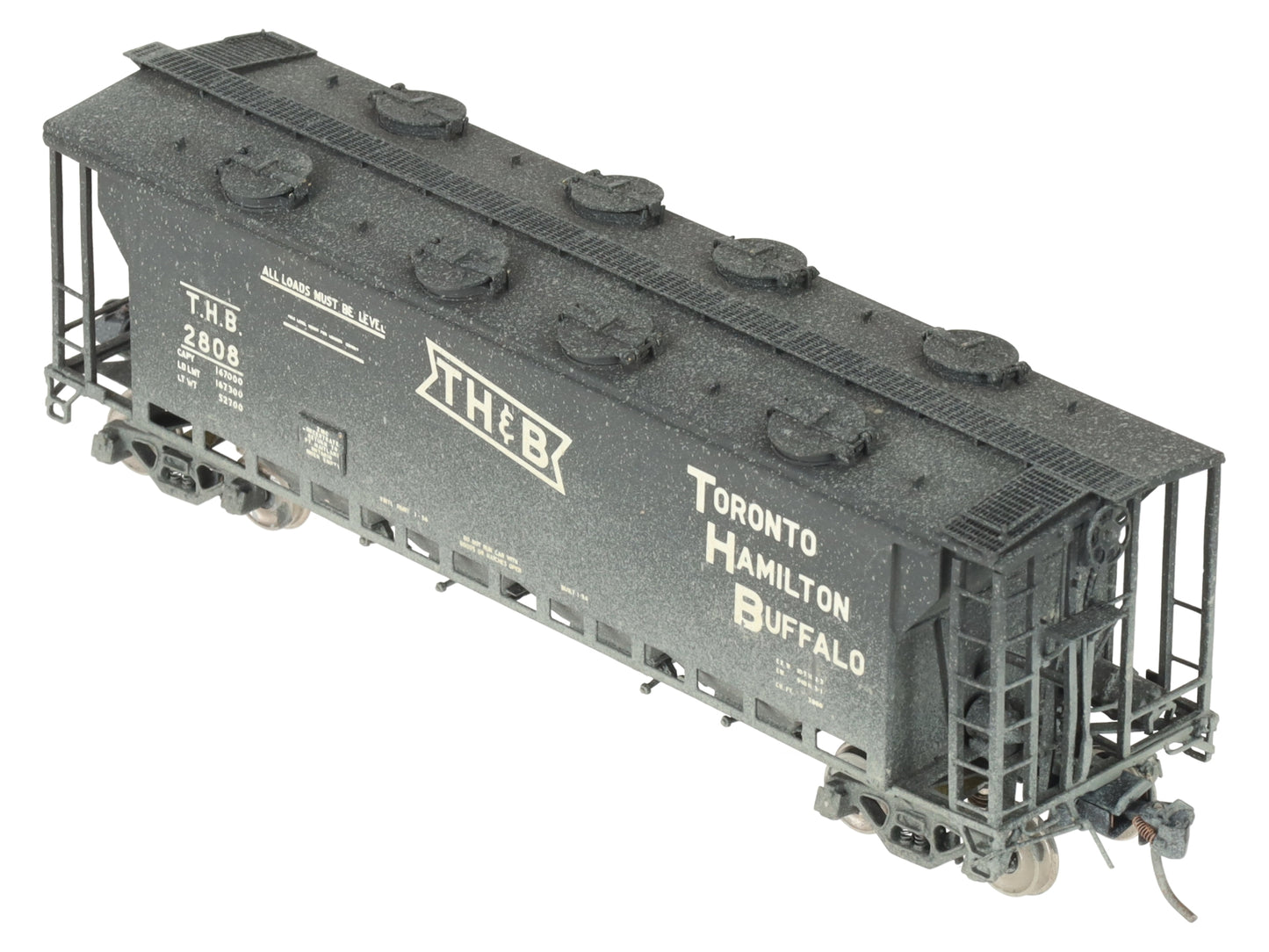 Overland OMI-3182 HO BRASS THB Slab Side Covered Hopper #2808 -Weathered