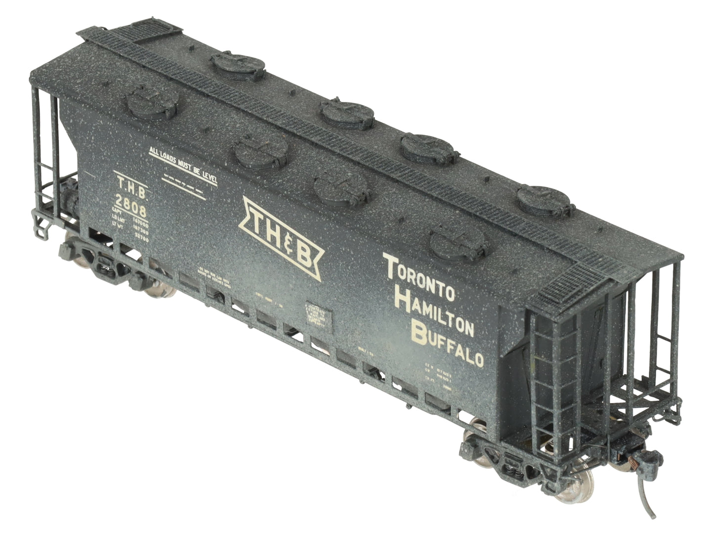 Overland OMI-3182 HO BRASS THB Slab Side Covered Hopper #2808 -Weathered