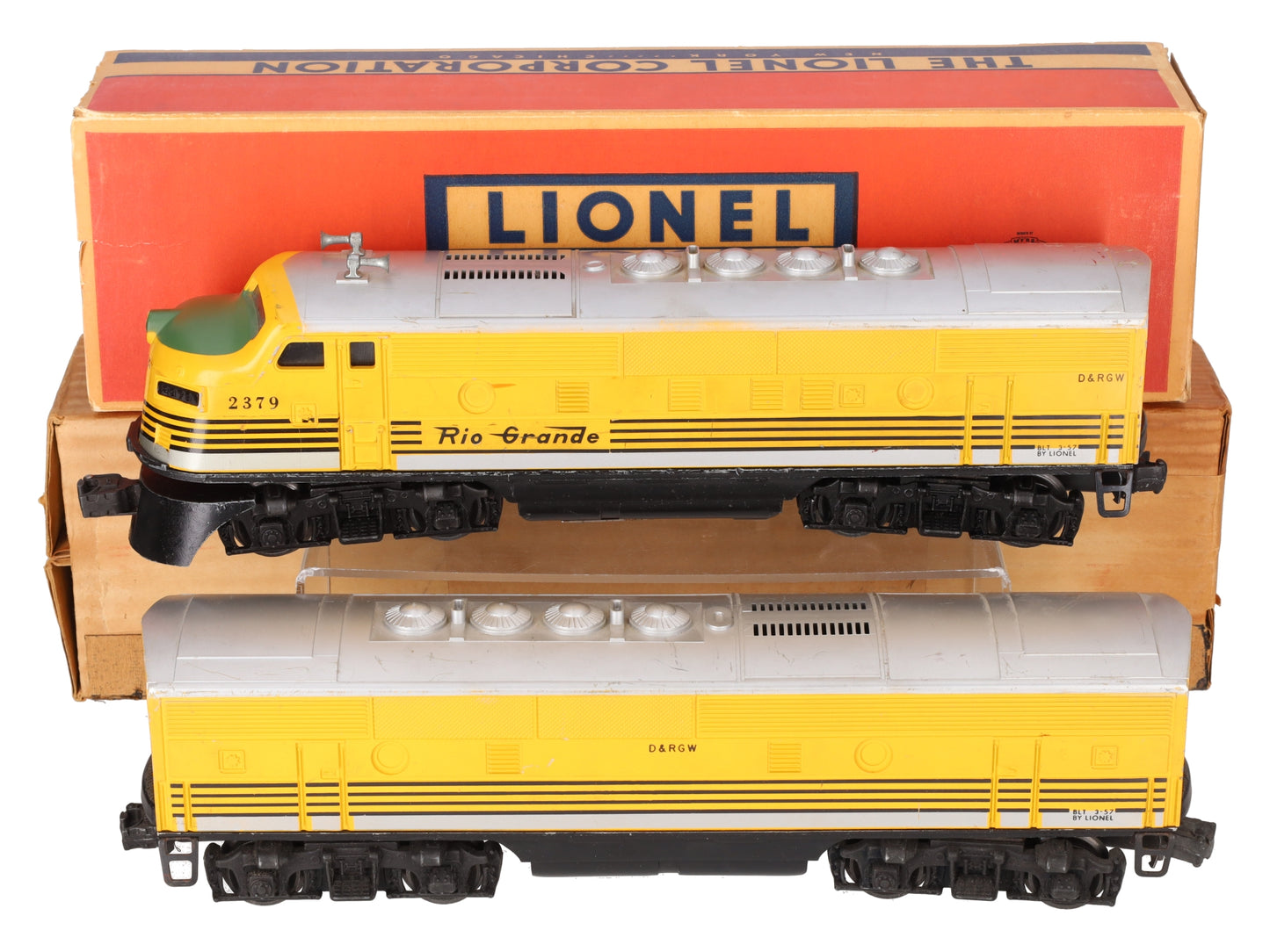 Lionel 2379 Vintage O Rio Grande F3 AB Diesel Locomotive Set VG/Box