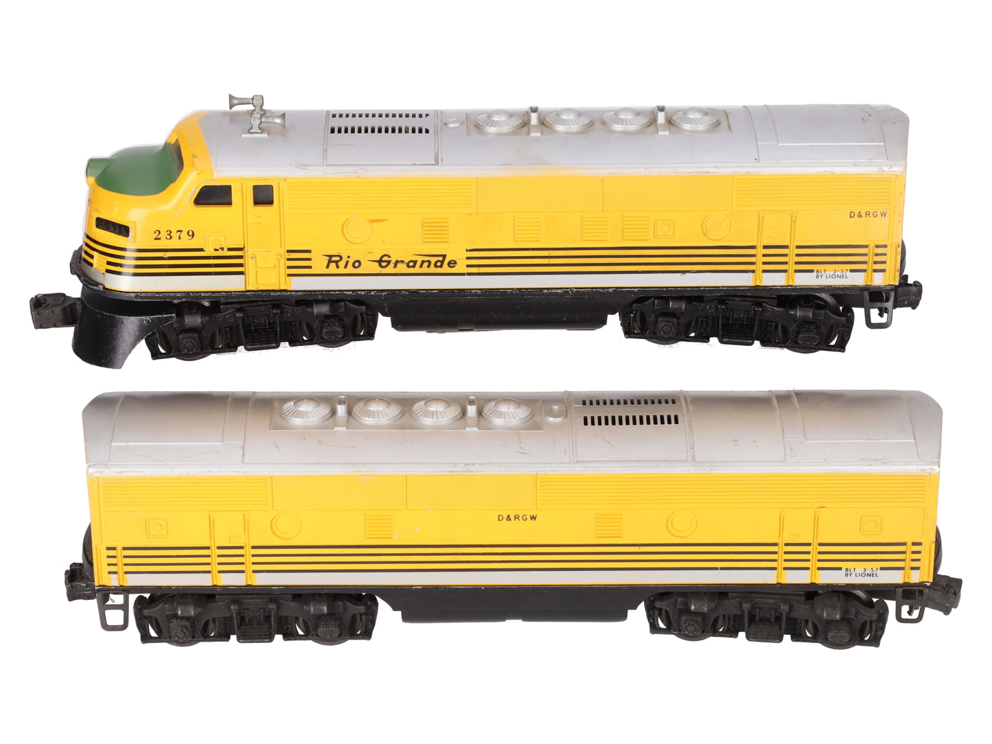 Lionel 2379 Vintage O Rio Grande F3 AB Diesel Locomotive Set VG/Box
