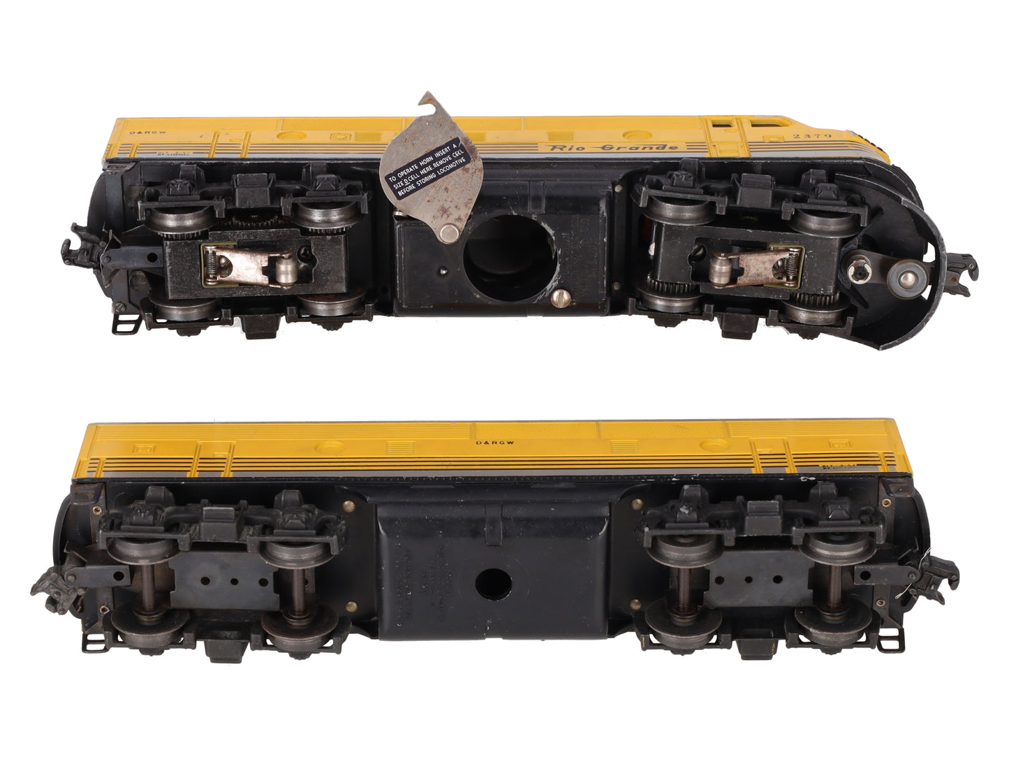 Lionel 2379 Vintage O Rio Grande F3 AB Diesel Locomotive Set VG/Box