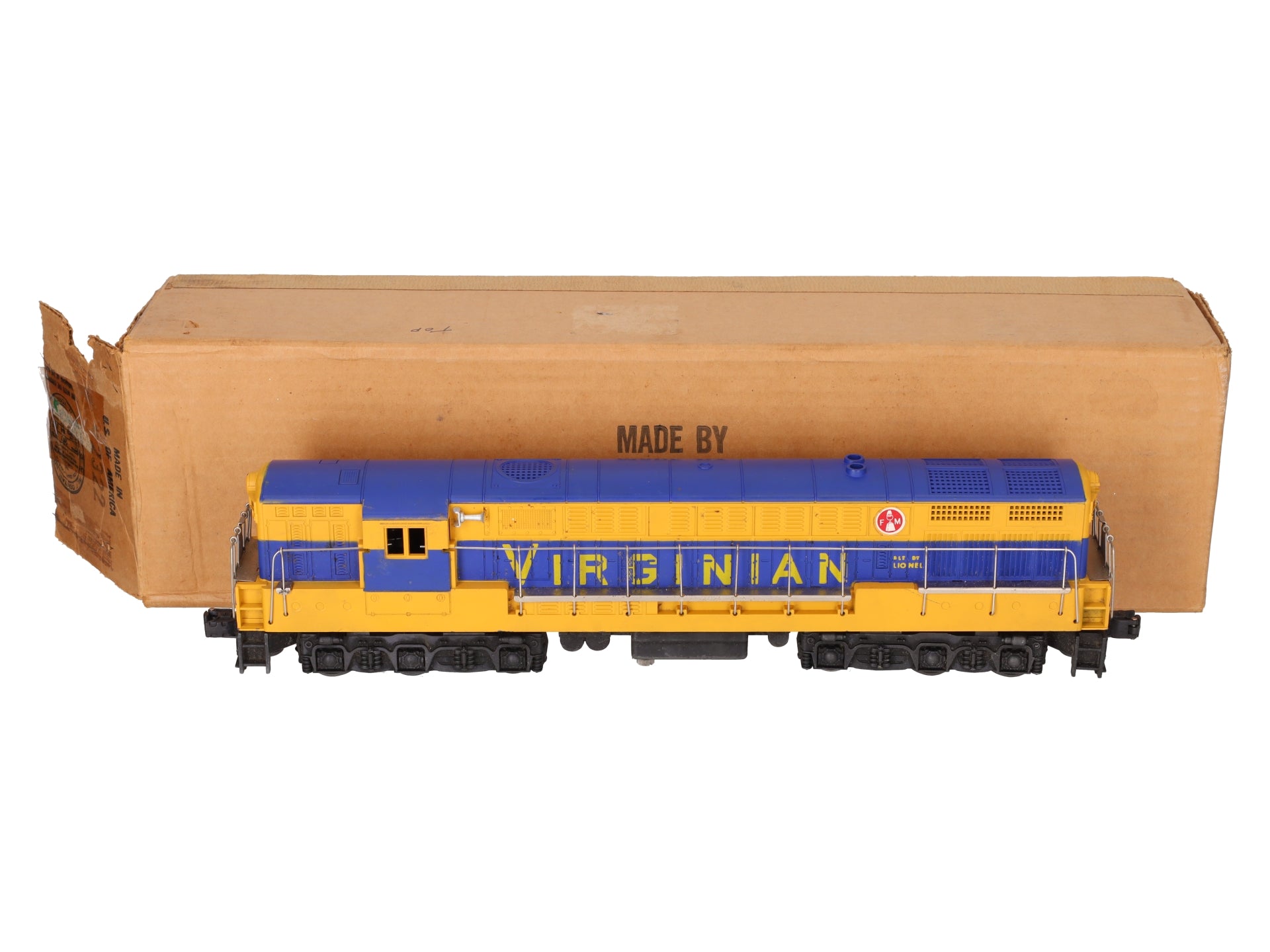 Lionel 2322 Vintage O Virginian Blue & Yellow FM Trainmaster Diesel VG/Box