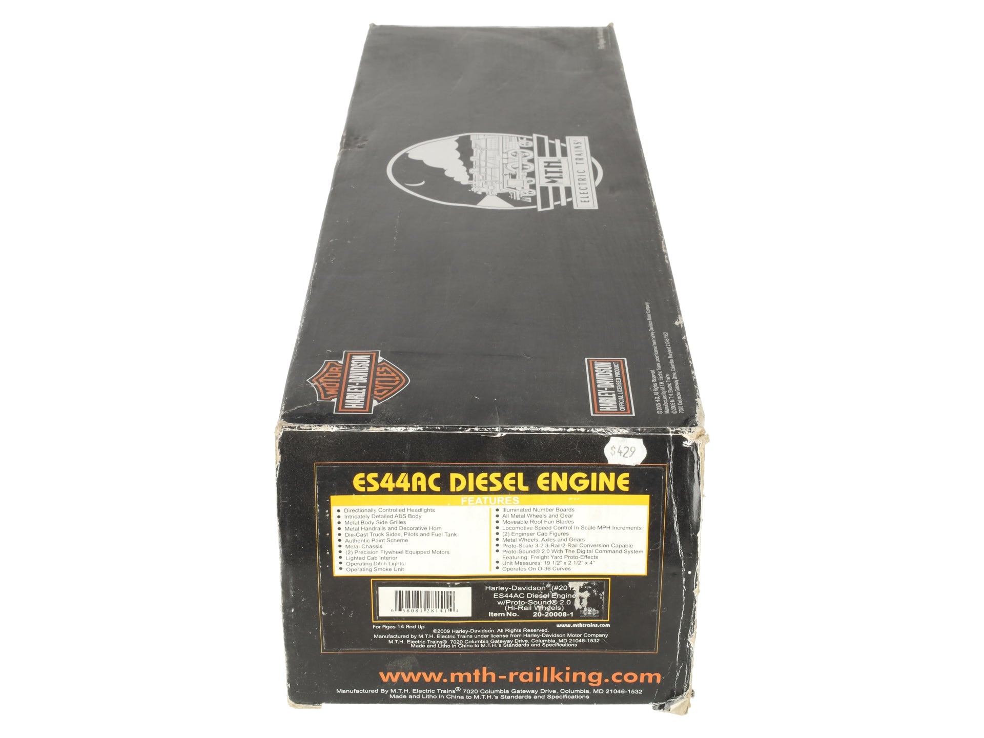 MTH 20-20008-1 Harley Davidson ES44AC Diesel Engine w/PS 2.0 EX/Box