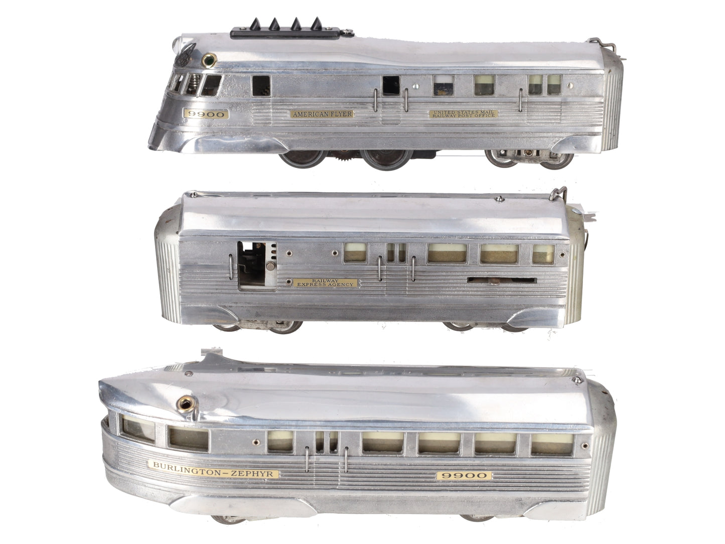 American Flyer 9910 Vintage O  Streamliner Zephyr Power Car Set VG