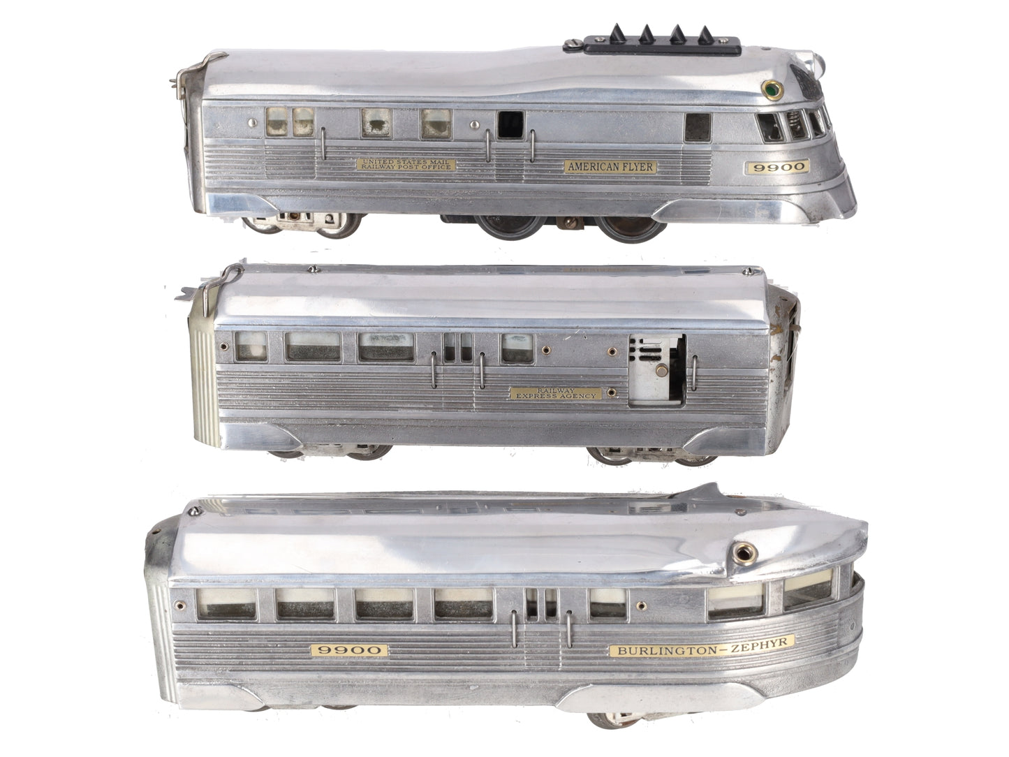 American Flyer 9910 Vintage O  Streamliner Zephyr Power Car Set VG