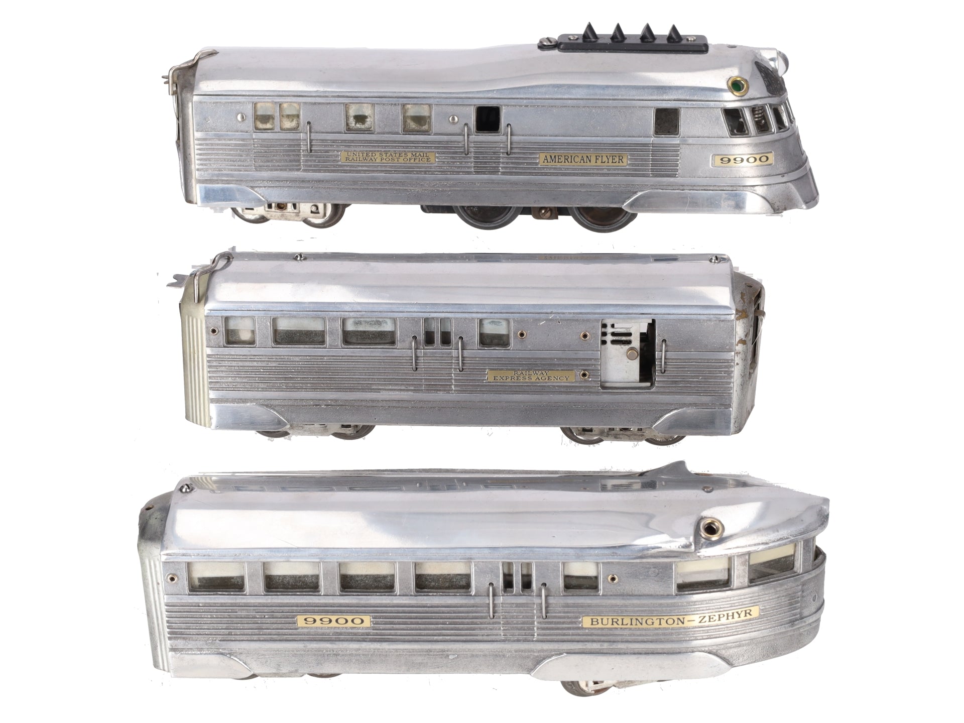 American Flyer 9910 Vintage O  Streamliner Zephyr Power Car Set VG