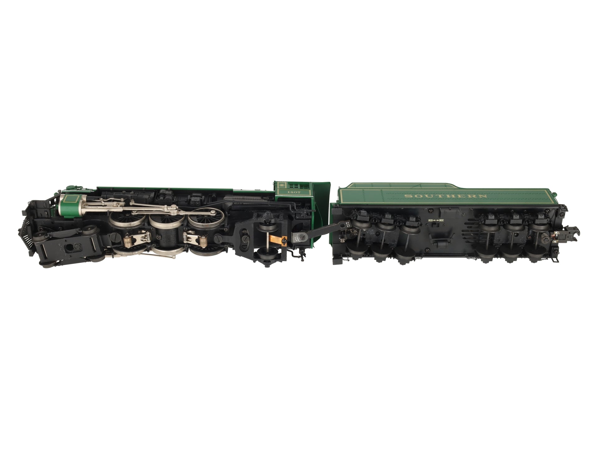 MTH 20-3466-1 O Gauge Southern (Green) 4-6-2 Ps-4 Steam Engine #1407 w/PS3 VG/Box