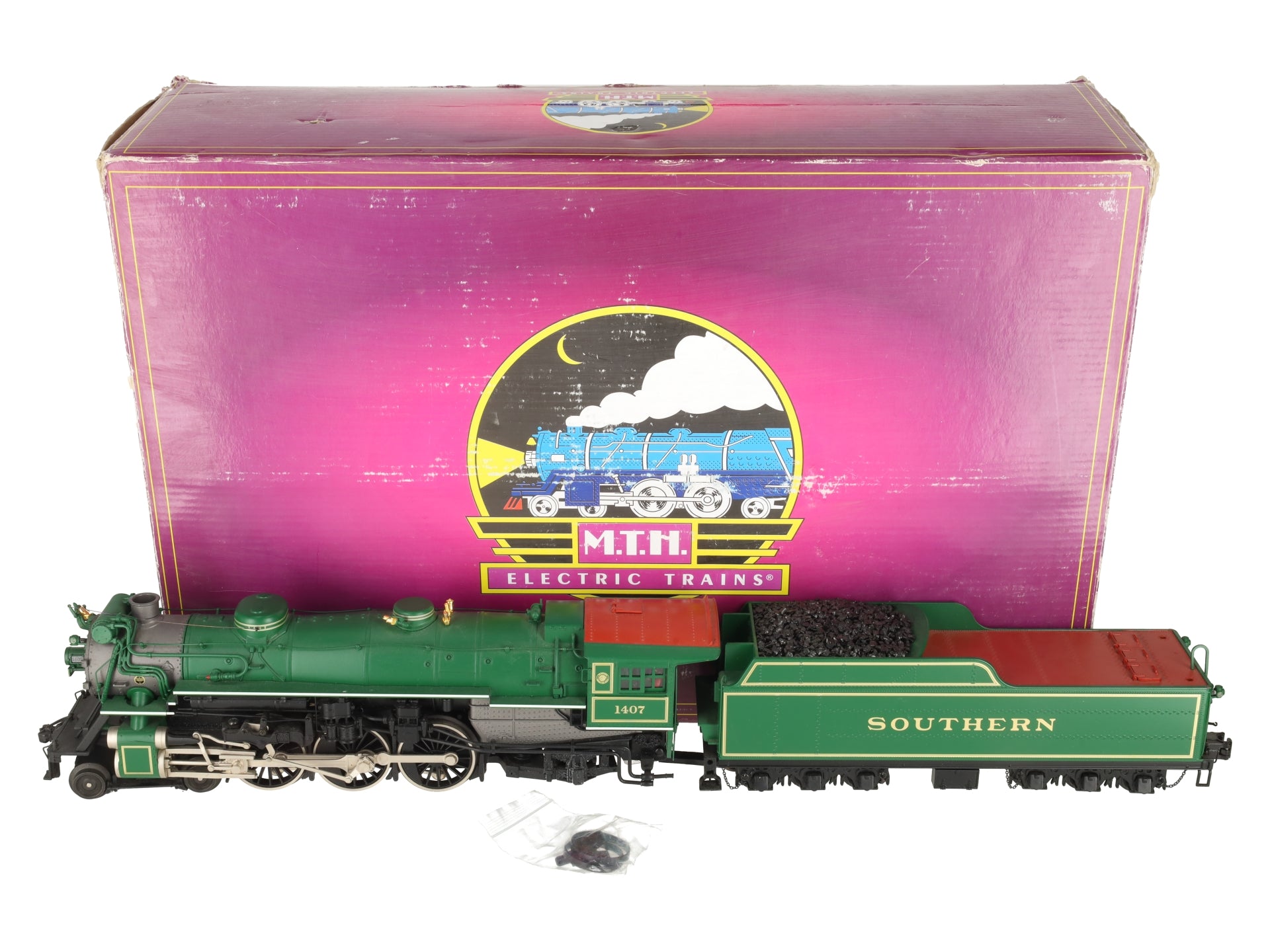MTH 20-3466-1 O Gauge Southern (Green) 4-6-2 Ps-4 Steam Engine #1407 w/PS3 VG/Box