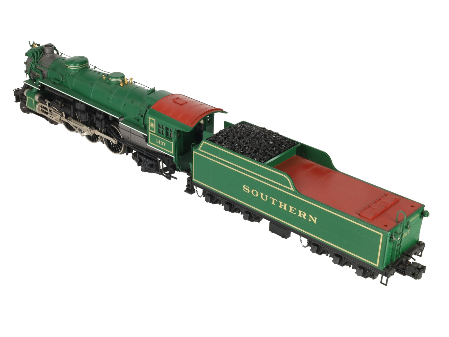 MTH 20-3466-1 O Gauge Southern (Green) 4-6-2 Ps-4 Steam Engine #1407 w/PS3 VG/Box