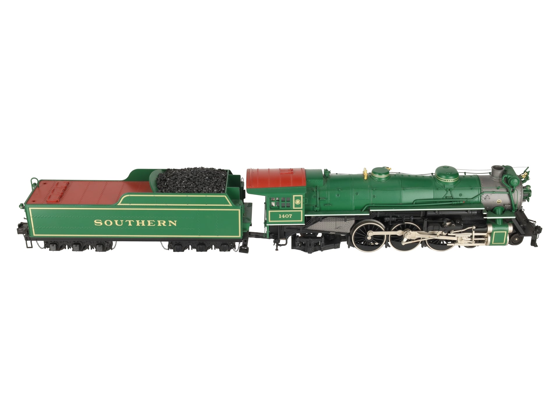 MTH 20-3466-1 O Gauge Southern (Green) 4-6-2 Ps-4 Steam Engine #1407 w/PS3 VG/Box