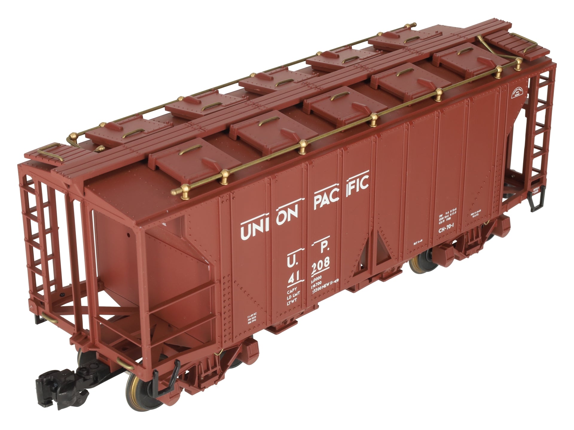 Aristo-Craft 41208 G Scale Union Pacific 2 Bay Covered Hopper - Metal Wheels LN/Box