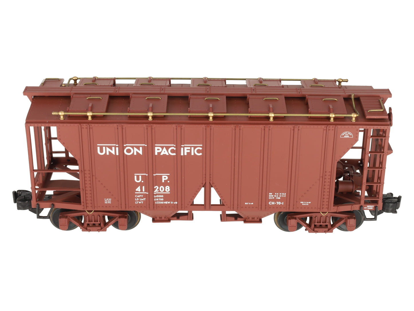 Aristo-Craft 41208 G Scale Union Pacific 2 Bay Covered Hopper - Metal Wheels LN/Box