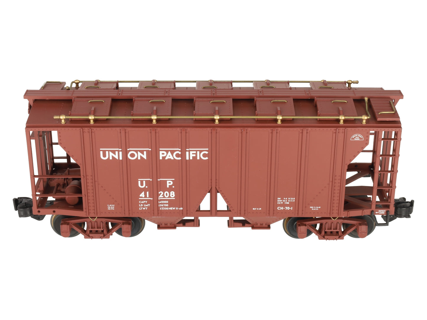 Aristo-Craft 41208 G Scale Union Pacific 2 Bay Covered Hopper - Metal Wheels LN/Box