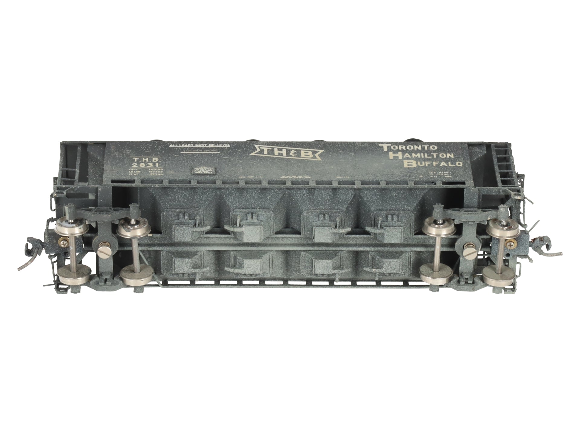 Overland 3219 HO BRASS TH&B Slab Side Covered Hopper - painted