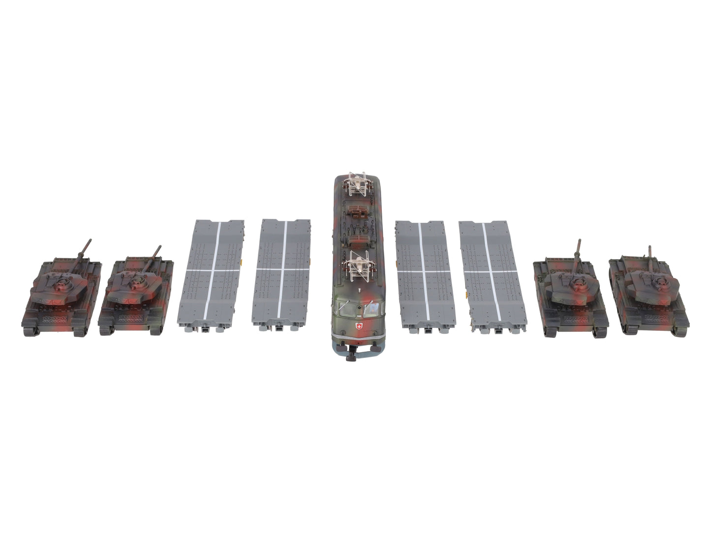 HAG 25 010-31 HO Scale SBB Ae 6/6 Panzerzug Camouflaged Military Train Set LN/Box