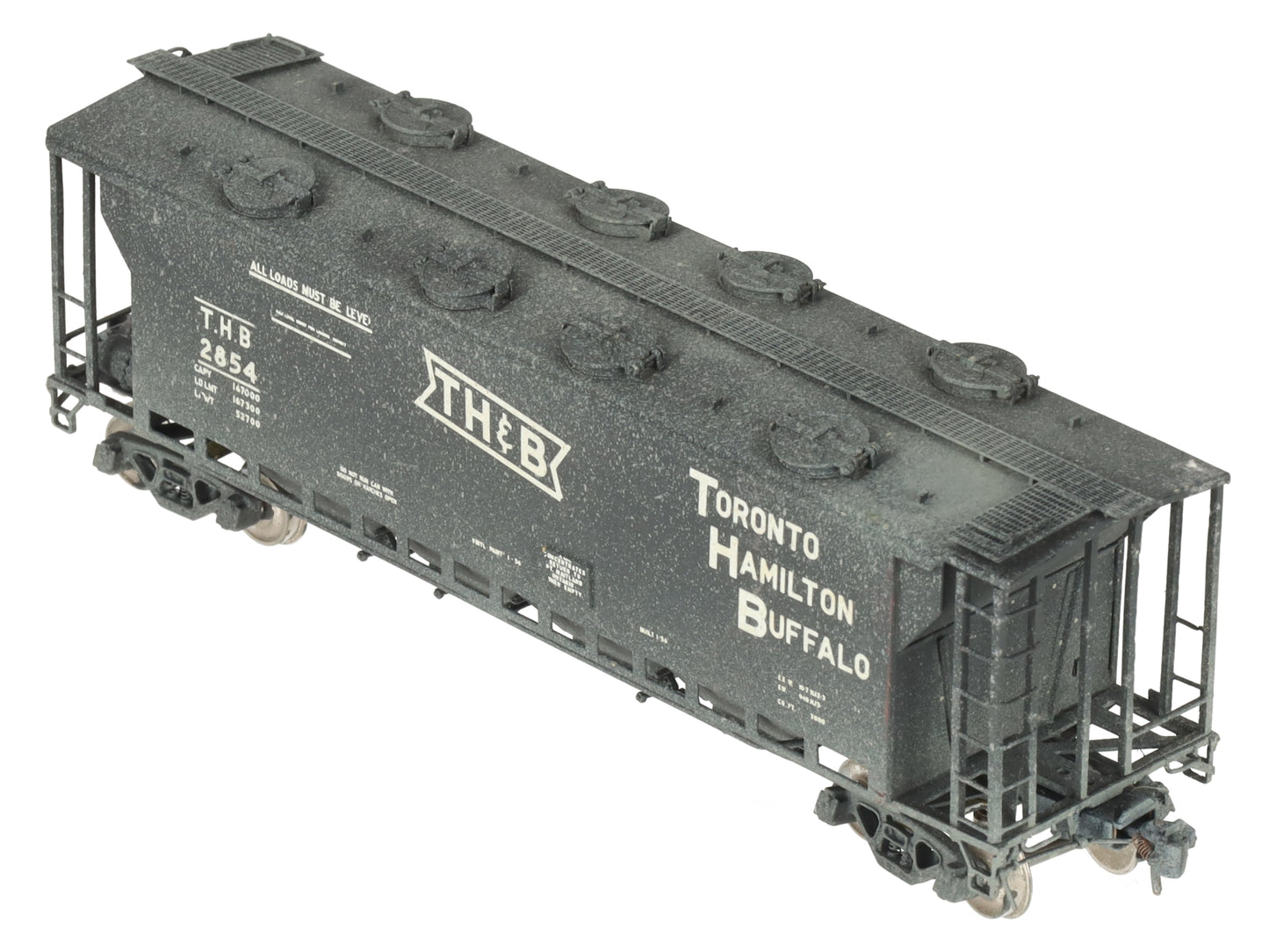 Overland 3219 HO BRASS TH&B Slab Side Covered Hopper #2854 - Painted