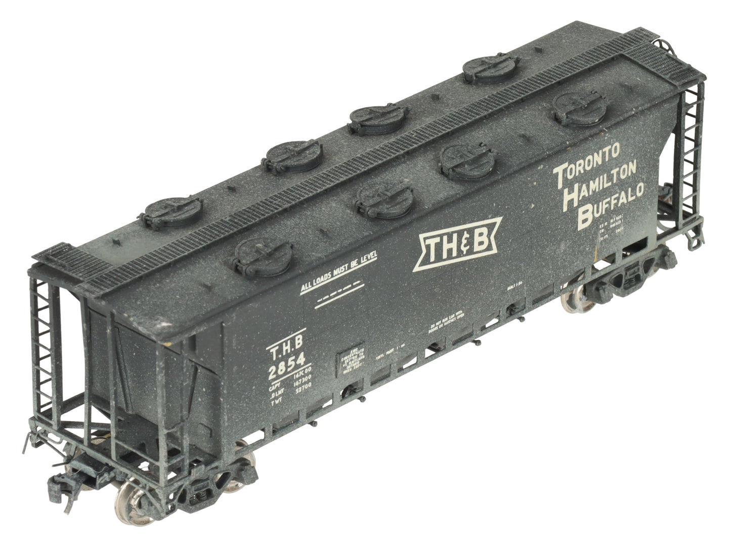 Overland 3219 HO BRASS TH&B Slab Side Covered Hopper #2854 - Painted