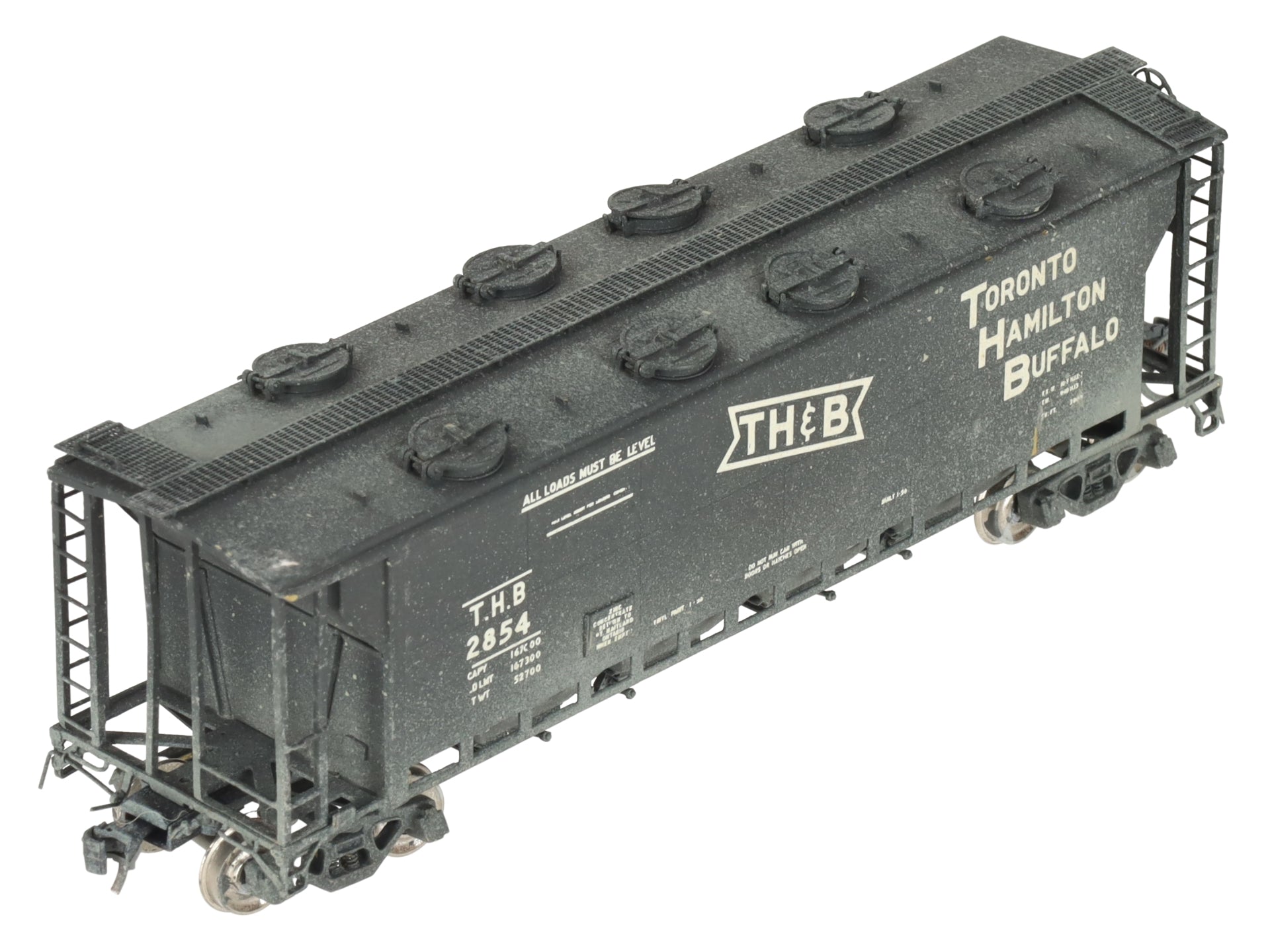 Overland 3219 HO BRASS TH&B Slab Side Covered Hopper #2854 - Painted