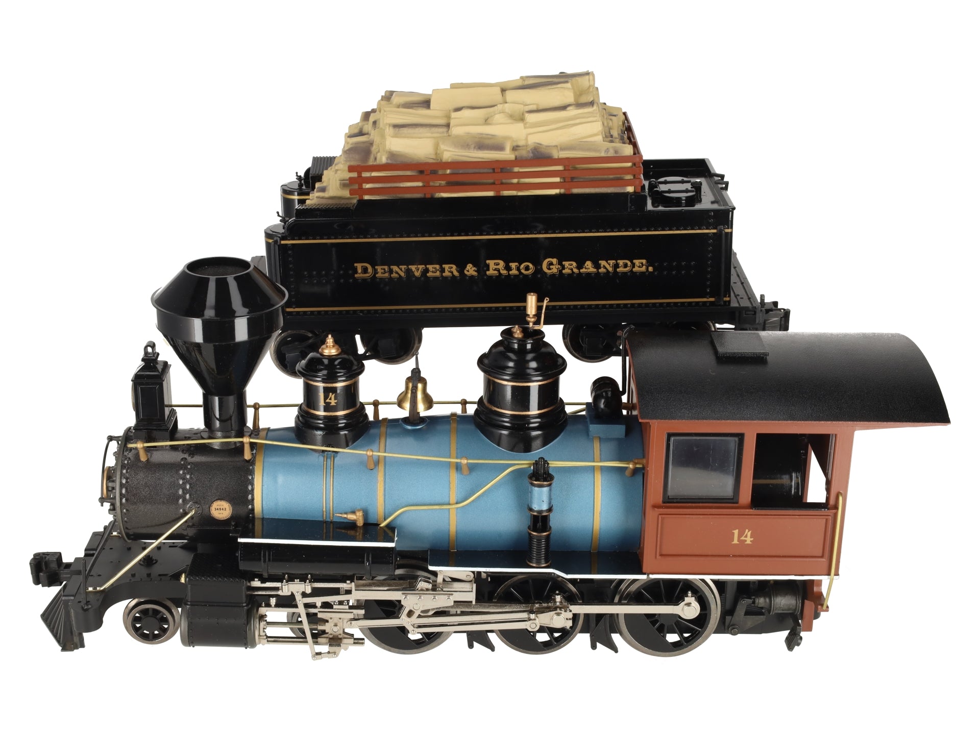 Bachmann 31499 G Denver & Rio Grande Western 4-6-0 Steam Locomotive & Tender #14 EX/Box